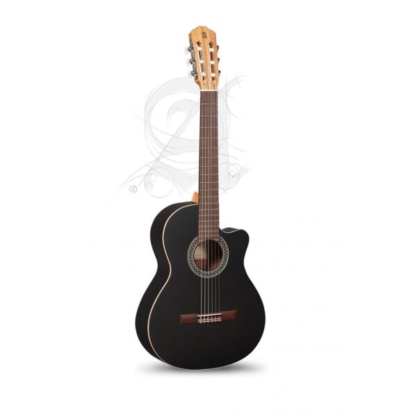 ALHAMBRA GUIT CL ELECT.ALHAMBRA BLACK SATIN CW EZ CON FUNDA