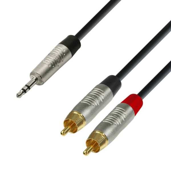 Adam Hall Cable Mini Jack St - 2 x RCA 1,5m Adam Hall Cable Mini Jack St - 2 x RCA 1,5m